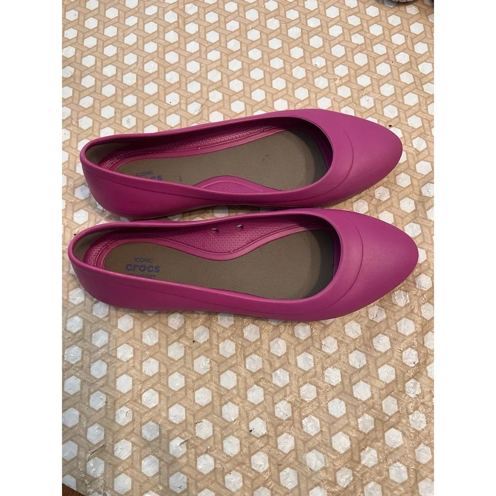 Crocs Lina Ballet Flats Womens Size 7 Comfort Slip On Casual Shoes Purple